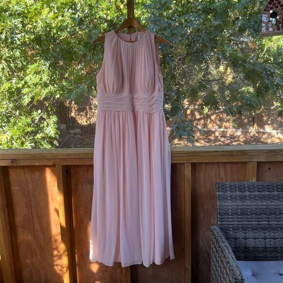 Bill Levkoff Light Pink Pleated Formal Maxi Dress Size 24 (38" Waist) - Picture 1 of 8